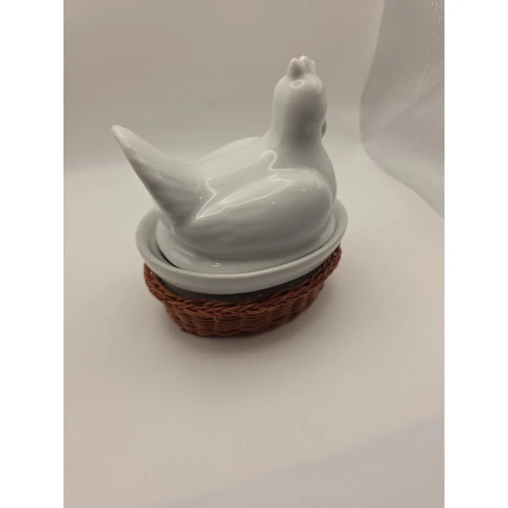 Individual Ceramic Chicken Covered Casserole Baking Dish